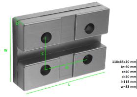 TACO DE GOMA PARA ELEVADOR DE COCHE 160 x 120 mm, ALTURA 80 mm